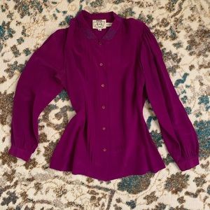VTG Nordstrom Silk Blouse - Purple